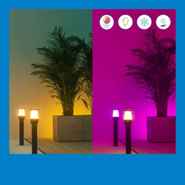 Detalle de WiZ Connected WiZ Elpas Sockelleuchte für den Garten – farbiges & weißes Licht (Schwarz), Erweiterung