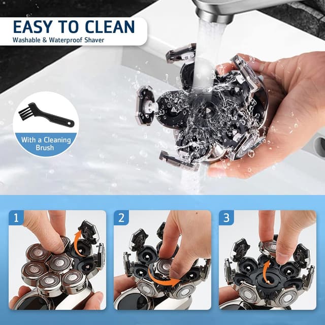 Thumbnail 6 de Electric 8D Head Shaver 6-in-1, Waterproof