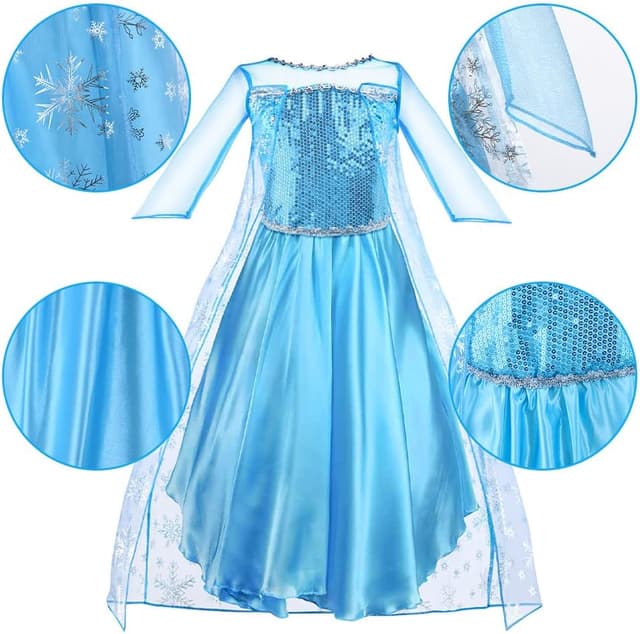 Detalle 2 de Vicloon Princesas Elsa Disfraz