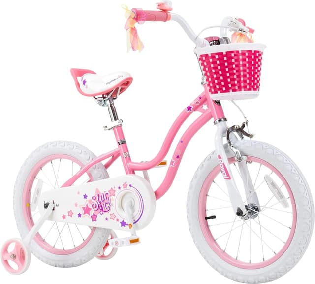 Detalle de RoyalBaby Girls Stargirl 14-Inch Bike with Training Wheels (Star Pink)