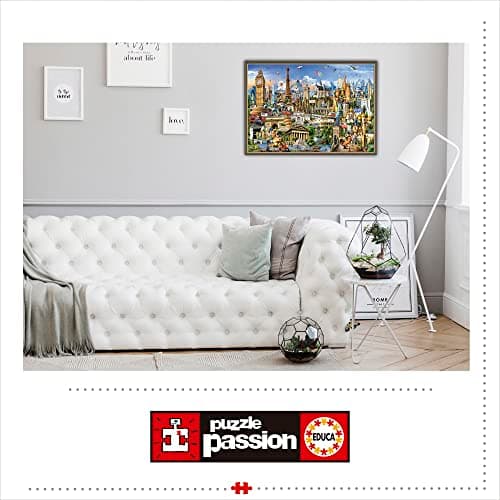 Detalle 1 de Educa Puzzle 2000 Piezas Símbolos de Europa 🧩 Incluye Pegamento 14+