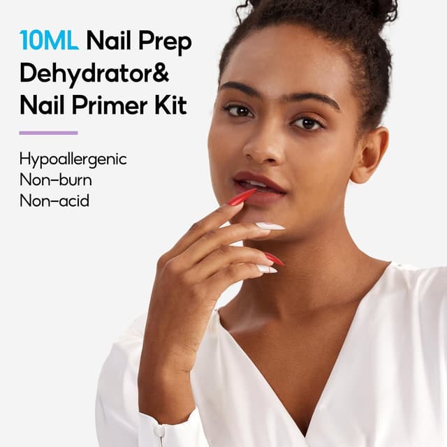 Detalle 2 de PEACECOLOR Nail Primer & Dehydrator-Set für Gelnägel: acid-free Nail Prep zum schnellen Air-Dry