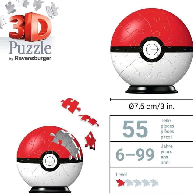 Thumbnail 4 de Ravensburger Puzzle 3D Pokémon Pokéball 🧩 para Niños y Adultos