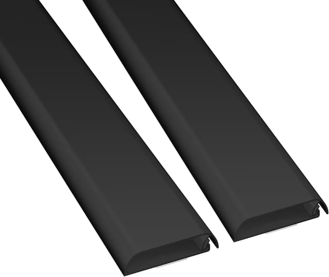 Detalle de D-Line Goulotte passe-câbles murale monobloc à charnière – 2 x 60 mm x 15 mm x 400 mm, noir
