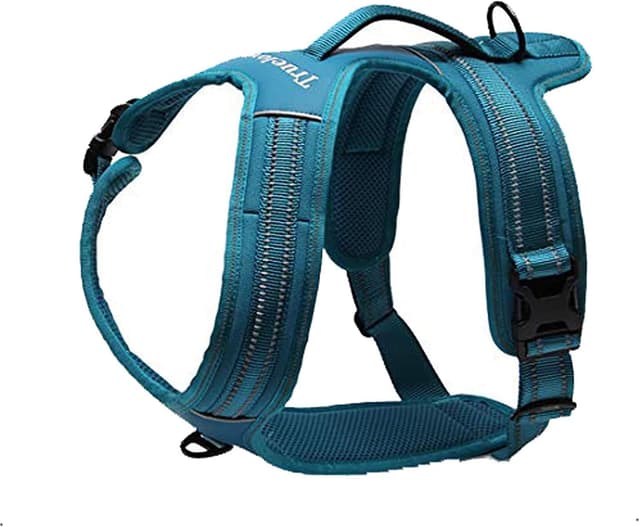 Detalle de Truelove TLH5551 soft padded dog harness with handle, reflective material, Oxford outer layer (Blue, L)