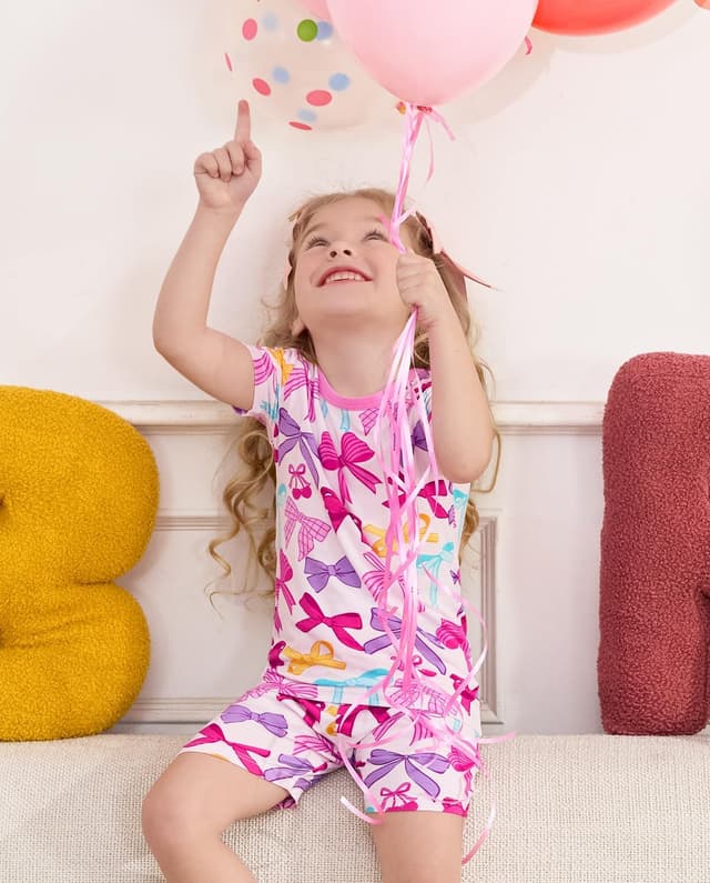 Thumbnail 6 de babee Reshinee Bamboo Viscose Toddler Unicorn Mermaid Pajamas (Short Sleeve, 2-Piece)