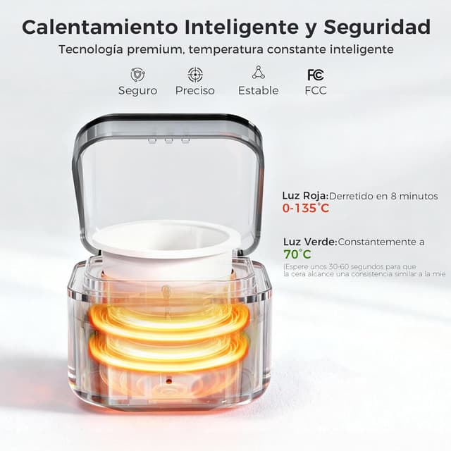 Thumbnail 4 de Cera depilatoria nariz y orejas con calentador USB-C 100g