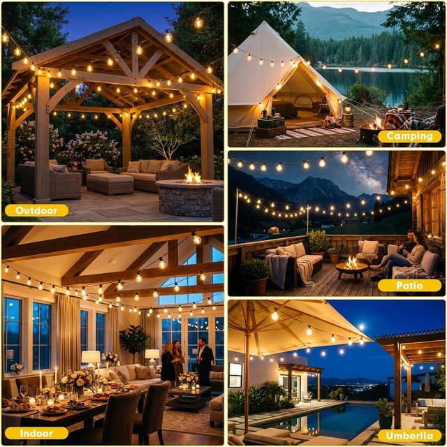 Thumbnail 6 de Warlisou Solar String Lights 45.9ft Outdoor