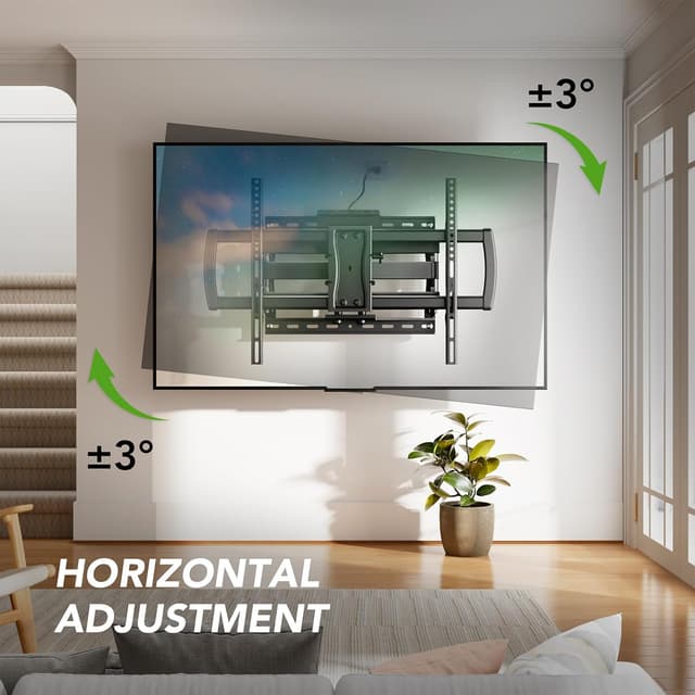 Thumbnail 6 de Full Motion TV Wall Mount Bracket with Power Outlet for 32-85 inch TVs (Dual Articulating Arms)
