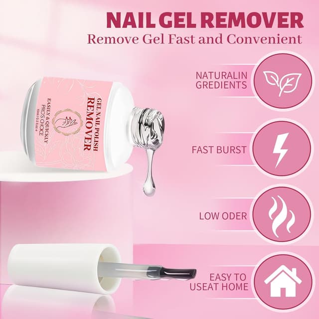 Detalle de 2X15 ml Gel Nail Polish Remover Dunkelrosa