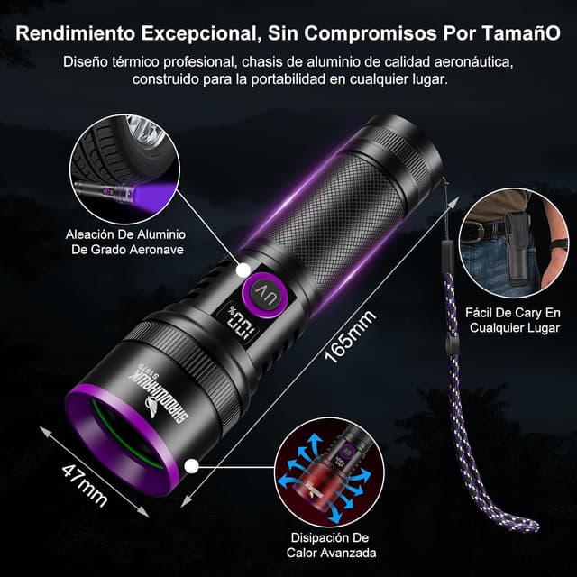 Thumbnail 6 de Shadowhawk S1979 30W 365nm Linterna UV recargable