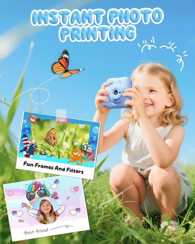 Detalle de CAMCLID Kids Camera Instant Print 1080P