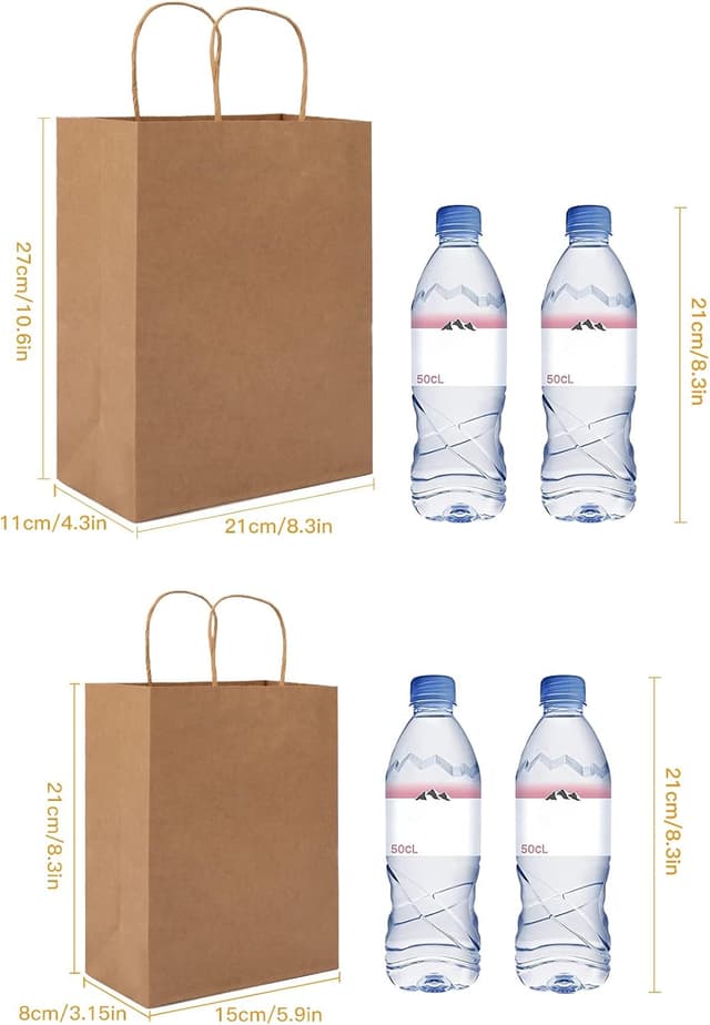 Detalle 2 de HAUSPROFI kraft paper bags 130gsm 27x21x11cm