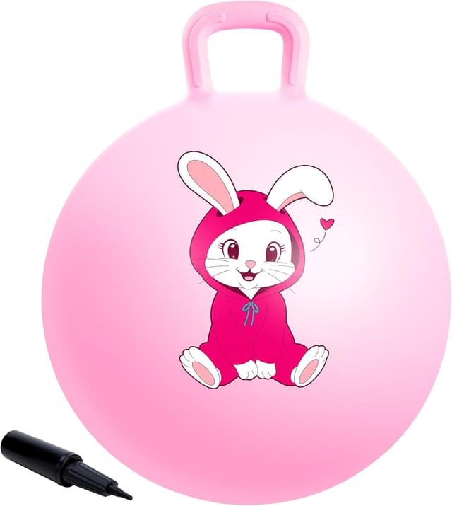 Detalle de U&C Planet 18 Inch Space Hopper Jumping Ball with Handle (with Pump) for Kids 3–8