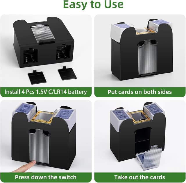 Thumbnail 6 de YUCEEN Automatic Card Shuffler for 1/2/4/6 Decks (Battery Operated) for UNO, Poker, Blackjack & More