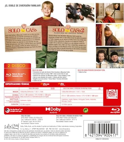 Detalle de Solo en Casa 1+2 (Blu-ray) Pack 2 películas 📀