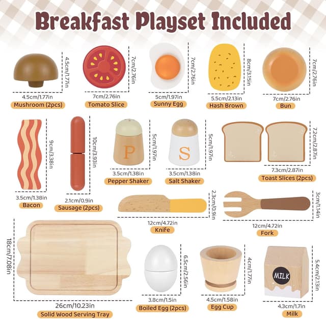Thumbnail 1 de Airlab Kinderküche Holz-Spielset für Frühstück 🍽