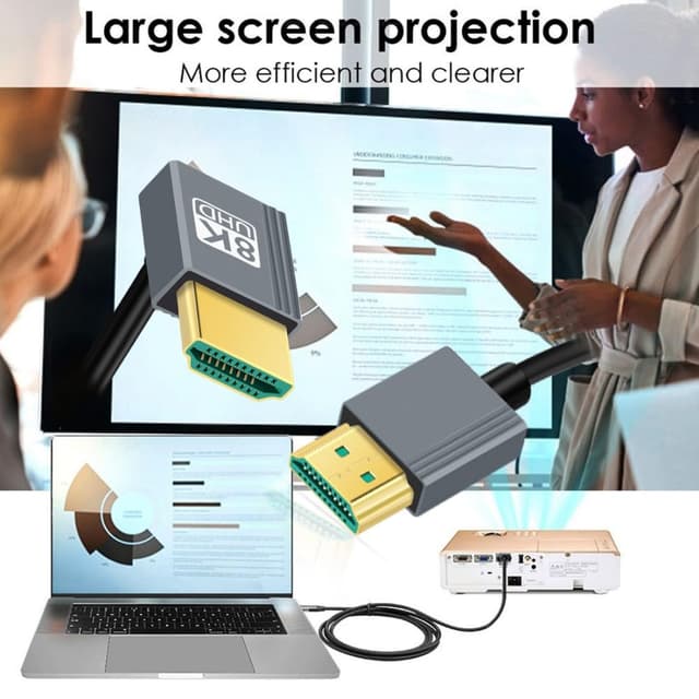 Detalle de HDMI 2.1 Spiralkabel 1,0 m mit 90°