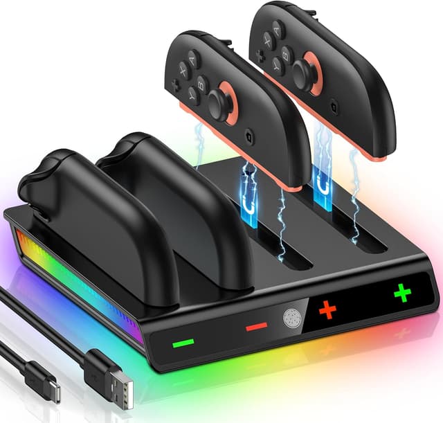 Detalle de HELLCOOL Switch 2 Ladestation für 4 Controller