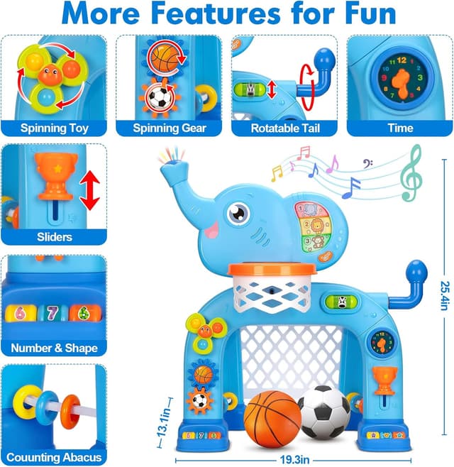 Detalle de Toddler Basketball Hoop & Soccer Goal 12-18M