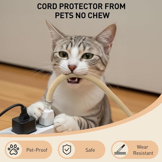 Detalle de AGPTEK 3 m Kabelschlauch (12–20 mm), selbstschließend – flexibler Kabelmantel für Kabelmanagement am Schreibtisch