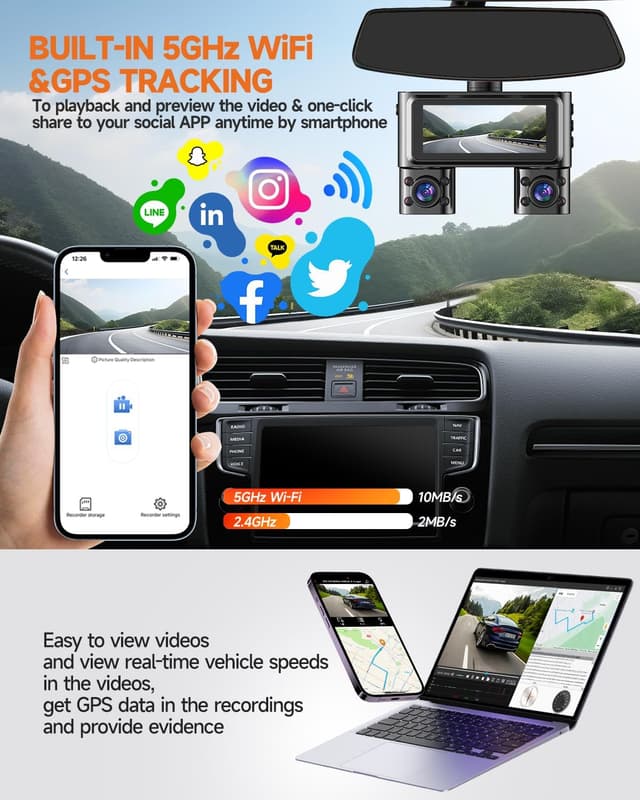 Thumbnail 5 de HUPEJOS V7PLUS Dash Cam 360