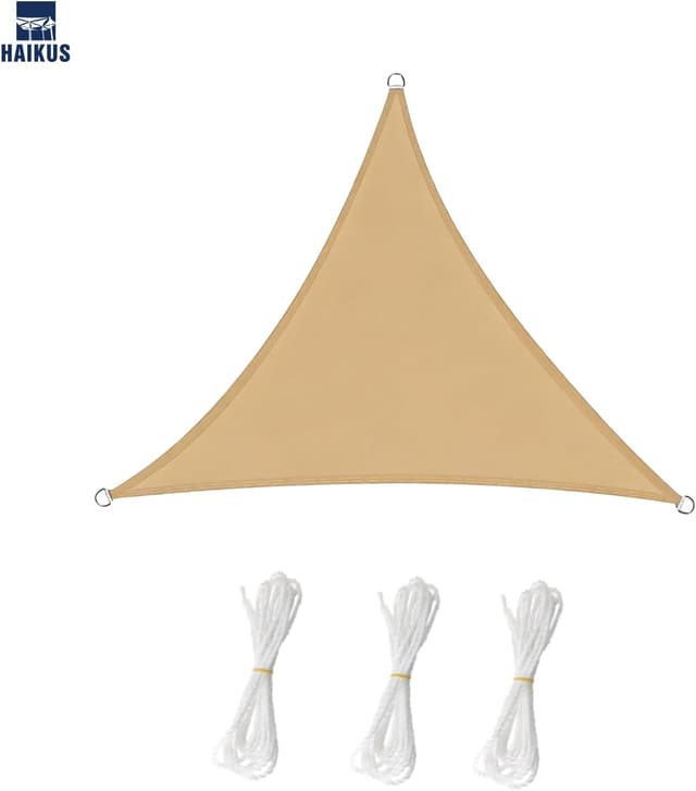 Detalle de HAIKUS Voile d’ombrage triangulaire imperméable 3x3x3m sable, 98% protection UV