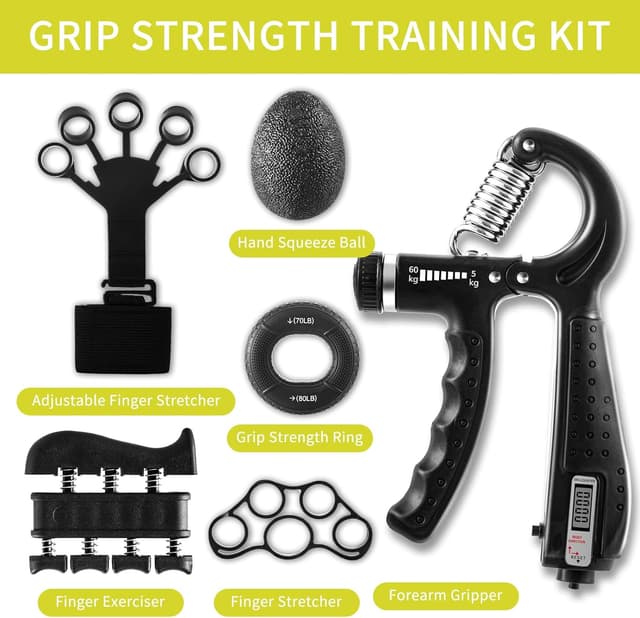 Detalle 2 de UK Hand Gripper 7PCS grip strength kit 💪
