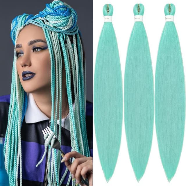 Detalle 2 de Extension per trecce pre-tese YDDM Capelli per Treccine Africane, rosa (20 pollici, 3 pack) con accessori