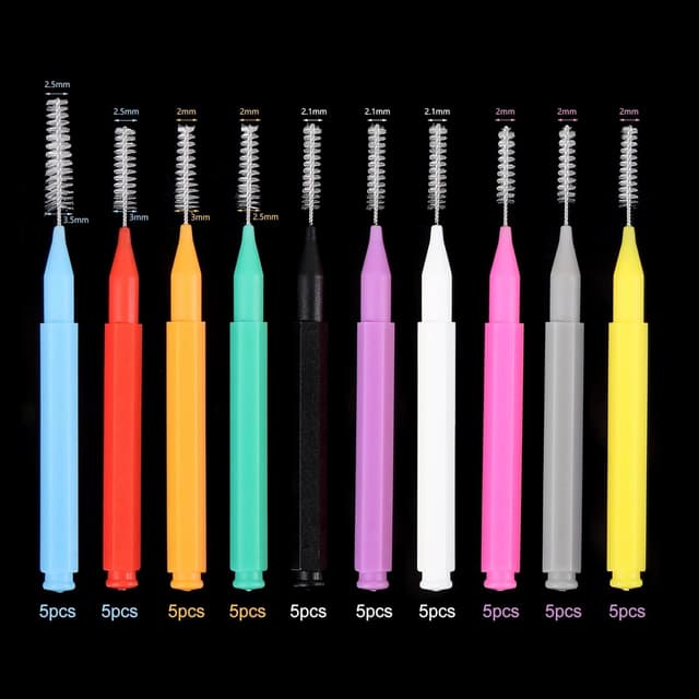 Detalle 2 de RAYITO 100 Pieces Interdental Brushes & Mini Floss Sticks (6 Sizes, Soft) for Braces