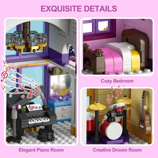 Thumbnail 5 de CUBIMANA Friends Mädchen Haus Bauspielzeug 4 Etagen