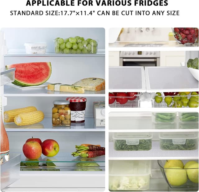 Detalle de AKINLY 9-Pack Washable Waterproof Fridge Liners and Drawer Mats (White)