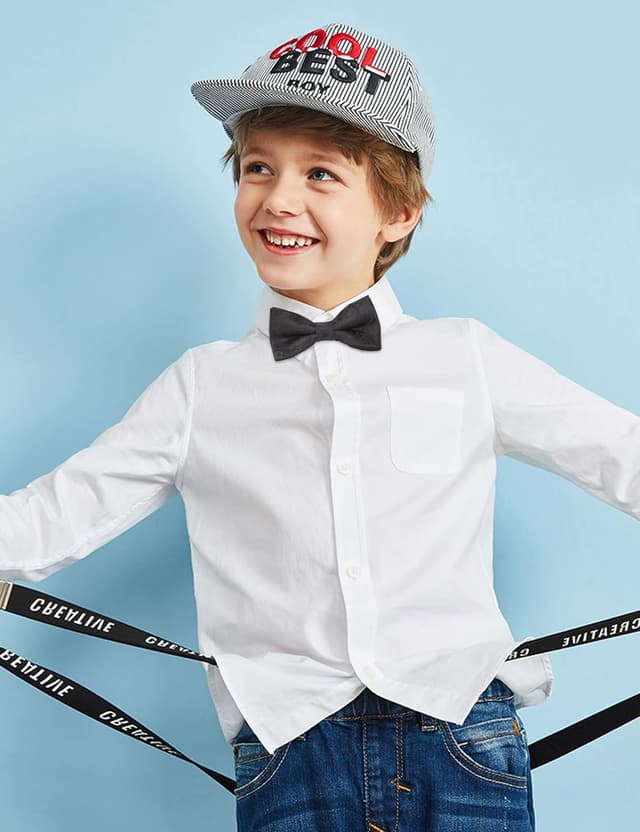 Detalle de Alizeal Banded Adjustable Length Pre-tied Bow Tie for Boys (Birthday Party & more)