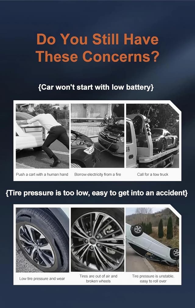 Thumbnail 5 de 20000mAh Car Jump Starter with 150PSI Air Compressor