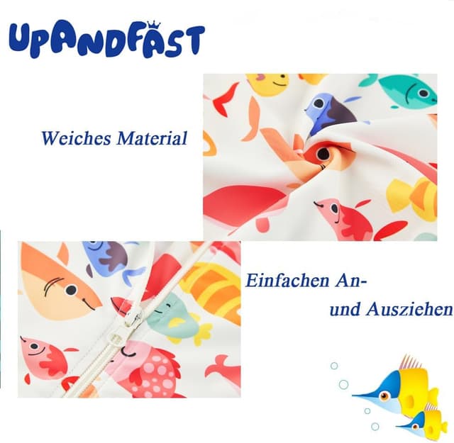Thumbnail 6 de upandfast Baby Badeanzug mit schrägem Reißverschluss und UPF 50+ Sonnenschutz