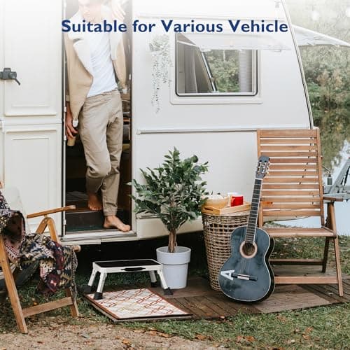 Thumbnail 6 de BONTEC Taburete Plegable de Acero 💺 Peso 150 kg, Blanco