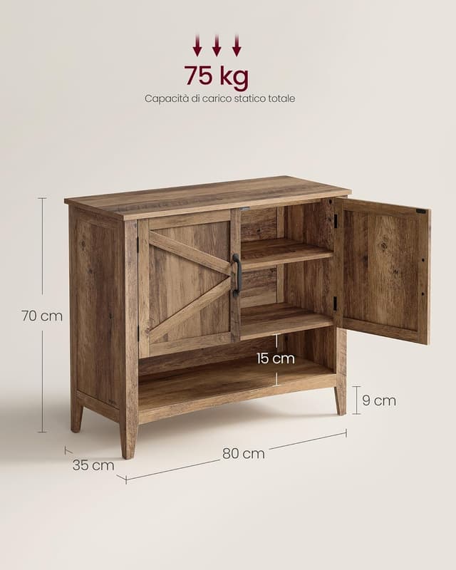 Detalle de VASAGLE Mobiletto Porta Scarpe a 3 livelli LBC038B01, scarpiera con ripiano regolabile e manici