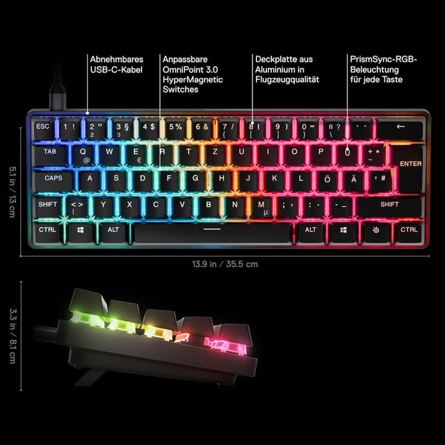 Thumbnail 2 de SteelSeries Apex Pro Mini Gen 3 Gaming-Tastatur 60% ⌨