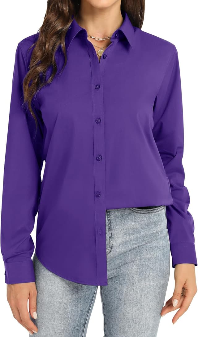 Thumbnail 6 de J.VER Women’s long sleeve dress shirt (regular fit) stretch wrinkle-free blouse