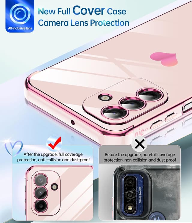 Detalle de LeYi Samsung Galaxy A17 4G/5G Phone Case with Tempered Glass Screen Protectors (Pink)