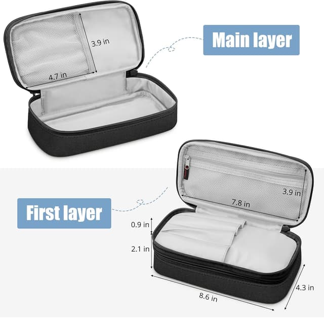 Detalle de FINPAC Federmäppchen Pencil Case mit großer Kapazität (bis zu 50 Stifte / 100 Bleistifte) – Organisation für Schule & Büro