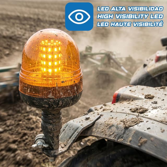 Detalle 2 de Ryme Automotive LED gyrophare orange à base magnétique, signalisation 12/24 V (9–30 V) avec 3 modes