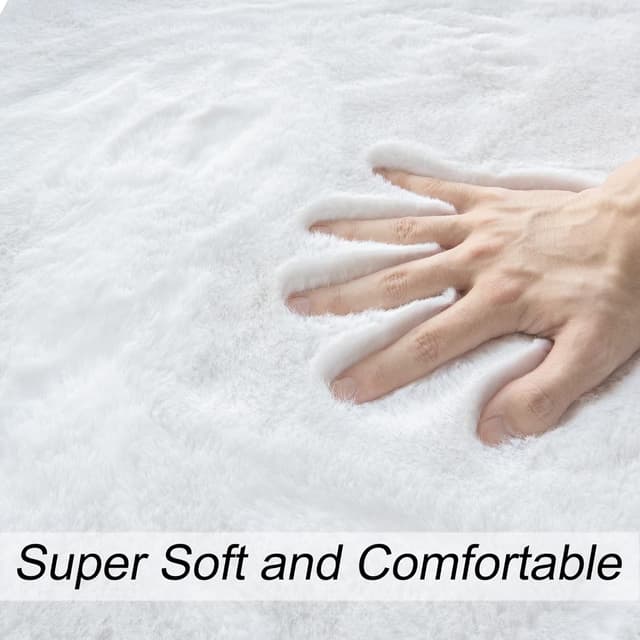 Thumbnail 5 de ORINOVA Rundteppich Flauschig Weiß 120 cm