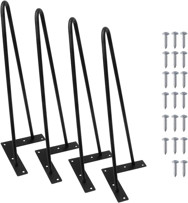 Thumbnail 6 de Signstek trapezoidal metal furniture legs (2x), 14 inch/35cm, black – DIY coffee table support