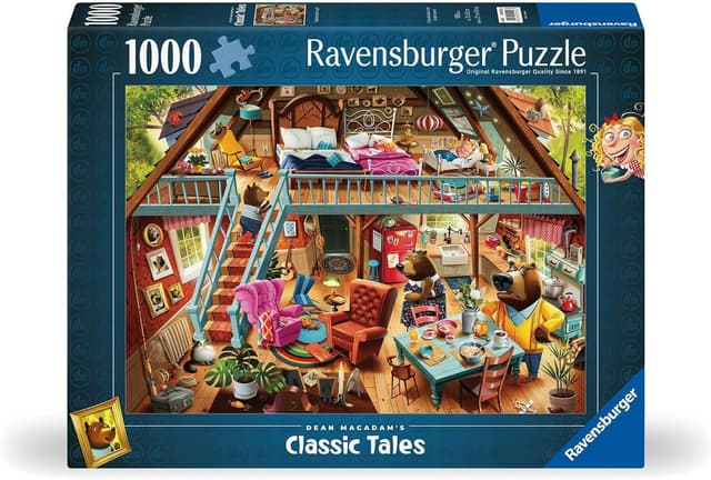 Detalle de Ravensburger Puzzle 1000 Pezzi Riccioli d’Oro e i Tre Orsi (70 x 50 cm) – puzzle per adulti +14 anni