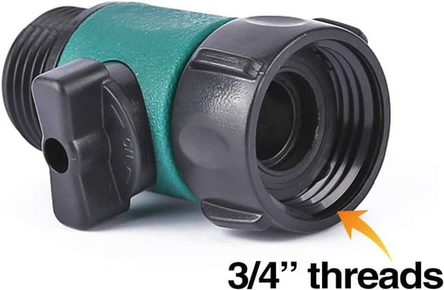 Detalle 2 de Confezione da 4 valvole di intercettazione per tubo da giardino ABS con filetto 3/4