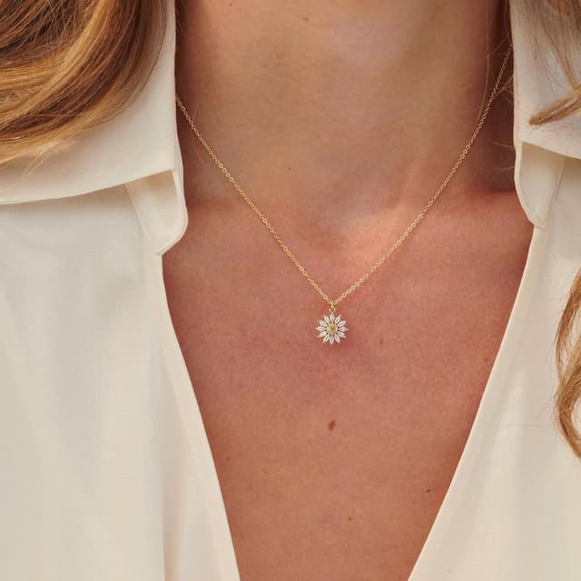 Detalle de HANLI 14K Gold vergoldete Halskette für Damen mit Anhänger – zarte Kette, hypoallergen