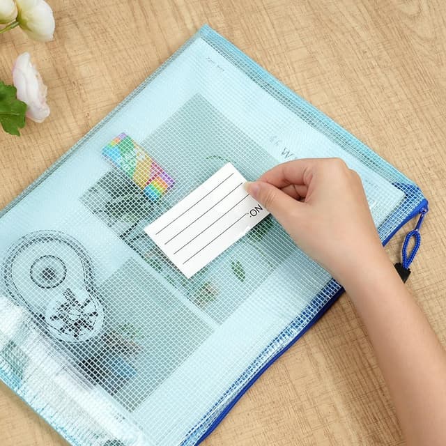 Detalle de Vicloon Dokumententasche A4 (10er-Set) mit Reißverschluss und Etikett