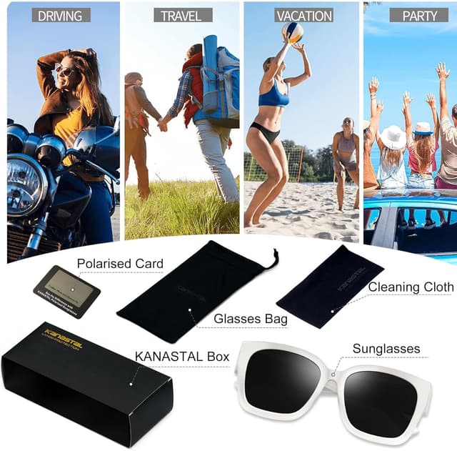 Thumbnail 6 de KANASTAL Übergröße Überzieh-Sonnenbrille für Brillenträger (Fit Over) – quadratisch, polarisiert, UV400