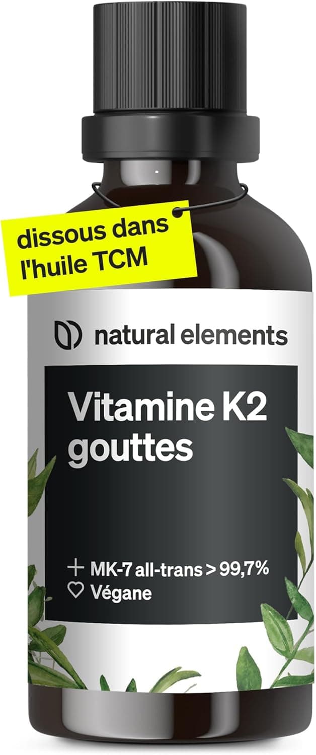Detalle de Vitamine K2 MK-7 200 µg (1 700 gouttes / 50 ml) – all-trans >99,7% – 100% végan